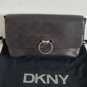 DKNY Black Leather Shoulder Bag
